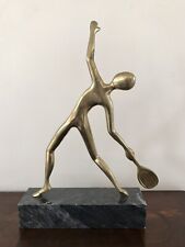 Vintage Mid Century Modern Brass Tennis Player Sculpture Andrea by Sadek 17 in. picture