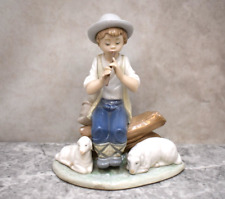 Nao by Lladro Figurine, 'Boy Playing Flute with Lambs' Shepherd Boy  (CU449) picture