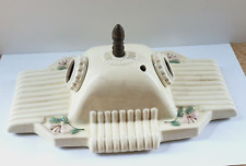 Vintage Art Deco Porcelain Porcelier Double Socket Ceiling Light & Brass Finial picture