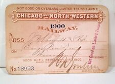 Vintage 1900 Chicago North Western Railroad Wisconsin Division Engineer Pass  picture