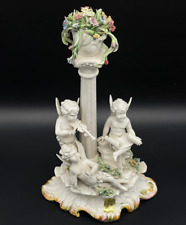 Antique Germany Von Schierholz porcelain Angels figural flower Rare Statue⭐ picture