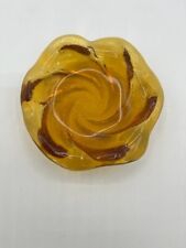 Vintage Fenton MCM Amber Swirl Art Glass 5 inch Ashtray Bowl /Candy Dish picture