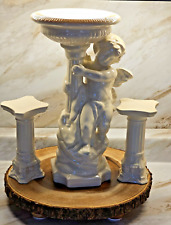 Vintage Ceramic Cherub Angel Figurine Pilar Candle Holder 11.5
