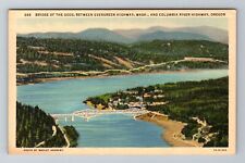 OR-Oregon, Bridge Of The Gods, Aerial Evergreen Highway, Vintage Postcard picture