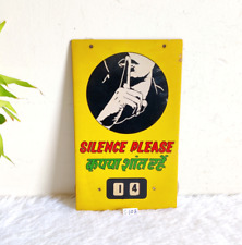 Vintage Silence Please Calendar Litho Tin Sign Board Rare Collectibles S107 picture