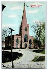 c1910's Episcopal Church Scene Street Gardiner Maine ME Antique RPO Postcard picture