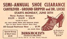 1954 Omaha Nebraska NE Birkholtz’s Cantilever Shoe Store Sale Advertising PC picture