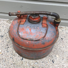 **Vintage MCM EAGLE STEEL GAS CAN FLEX GOOSENECK SPOUT VENT CAP RED 2.5 GAL USA picture