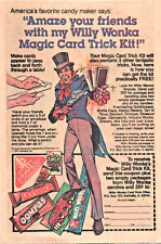 VINTAGE PRINT ADVERTISING WILLY WONKA CANDIES MAGIC TRICK KIT BY MAIL ORDER 1977 picture