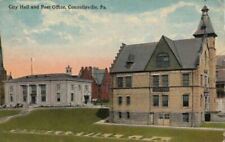 Postcard City Hall and Post Office Connellsville PA  picture