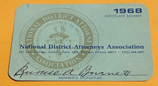 VINTAGE 1968 NATIONAL DISTRICT ATTORNEYS ASSOCIATION MEMBERSHIP CARD picture