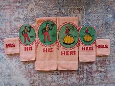 Vintage His and Hers Muscogee 100% Cotton Bathroom Towel Set picture