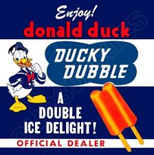 1950's Donald Duck Ice Cream Store Counter Standup Sign Reprint Ducky Dubble picture