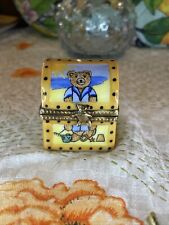 Authentic Limoges Hand Painted Toy Box w/ Teddie Bear picture