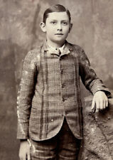 Antique Victorian photograph lovely Handsome Boy cabinet card picture