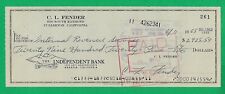 Leo Fender Signed 1965 Business Check Made To IRS Internal Revenue Service $SALE picture