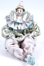 Rare Vintage Porcelain Clown with Mandolin Made in Italy No Chips picture