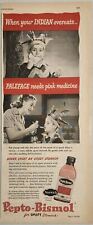 1947 Print Ad Pepto-Bismol Boy with Indian Head Dress has Upset Stomach picture