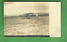1911 AIRPLANE TAKING OFF FROM POMONA CALIFORNIA - RPPC POSTCARD - UNPOSTED RARE picture