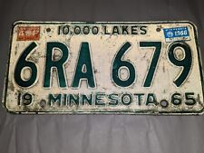 1965 Minnesota License Plate 10,000 Lakes 6RA 679 picture