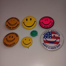 Vintage Happy Face Pin Lot Of 7 Pre Owned  picture