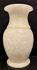 Vtg Beautiful Italian Hand Carved Alabaster Ivory Vase 7.75