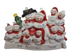 Personalized Snowman Family of 10 Christmas Ornament  picture