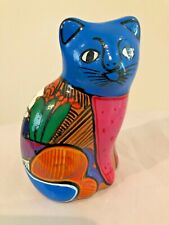 Talevera Cat Ceramic Porcelain Blue with lovely designs 5 