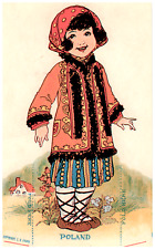 1930's Advertising Brown's Best Bread Cut-Out Dolls Trade Card Poland picture