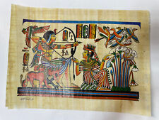 Authentic Handmade Egyptian Papyrus Painting King Tutankhamun 12” X 16” picture