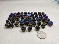 African Trade Beads 54 Black and a Few Blue With Single Colored Stripes Vintage picture