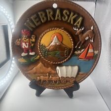 Vintage Nebraska 3D Souvenir Plate Wall Plaque 8
