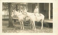 Postcard RPPC C-1910 Children White horses 23-1978 picture