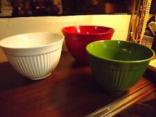 Melamine 3pc Nesting Mixing Bowl Set Green/White/Red 6