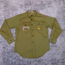 Vintage Boy Scouts Of America Shirt Size 14.5 Beige Patches 70s BSA Cal-Ore picture