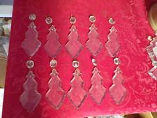 Lot of Ten Antique Large Prism CHANDELIER Hanging Clear Glass Crystal 5