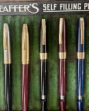 5 SHEAFFER IMPERIAL FOUNTAIN PENS 3 TOUCHDOWN AND 2 CARTRIDGE picture