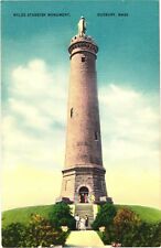 People Sight-seeing At Myles Standish Monument, Duxbury, Massachusetts Postcard picture