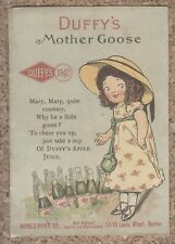 Antique Duffy's 1842 Apple Juice Advertising Booklet Mother Goose picture