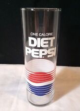 Diet Pepsi One Calorie Vintage Drinking Glass 7”  Tall Skinny Tumbler 80's Cola  picture