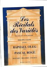 1983. Programs. Variety Theatre. Music. Raphael Oleg. Pascal Rogé. Rare+ picture