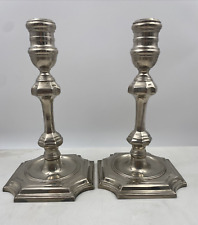 Vtg Chelsea House 1984 Silver Plate Metal Heavy CandleStick Holder Made In Italy picture