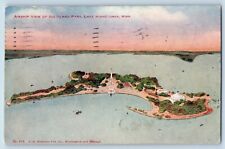 Lake Minnetonka Minnesota MN Postcard Airship View Big Island Park c1908 Vintage picture