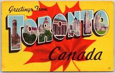 Large Letter Greetings From Toronto Canada Landmark Buildings Postcard picture