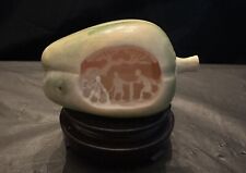 Signed Chinese Miniature Hand Carved Pepper Netsuke-VERY UNIQUE picture