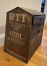Vintage Powdered RIT Dye 6 Drawer Metal Store Display Cabinet. Rare. picture