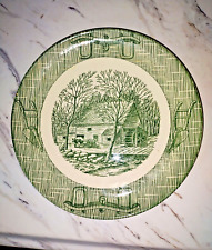 Vintage Royal China 9” green plate grist mill picture