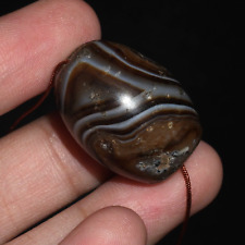 Large Authentic Ancient Agate Stone bead with Rare Pattern over 2000 Years Old picture