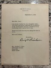 President Dwight D. Eisenhower Autopen Machine Signed 1956 White House Letter picture