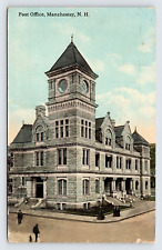 Post Office, Manchester NH New Hampshire, Antique Postcard  P9 picture
